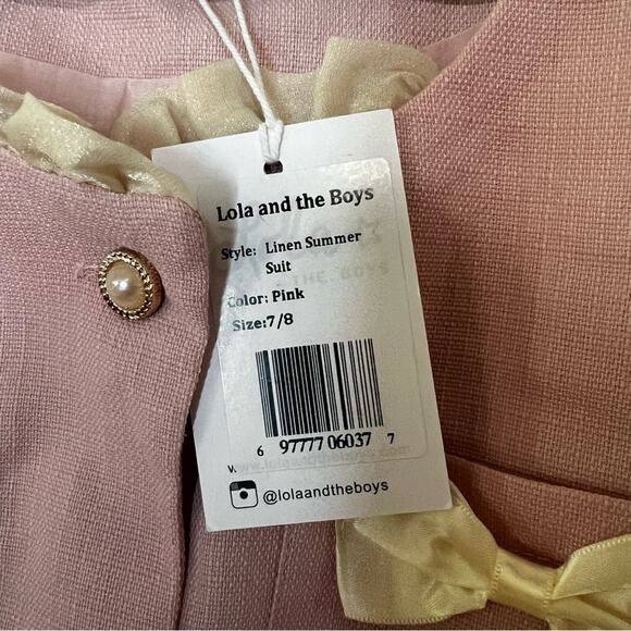 Lola & the Boys Pink Linen Summer Pleated Skirt Suit Yourself Set NEW 7/8 - Picture 6 of 9